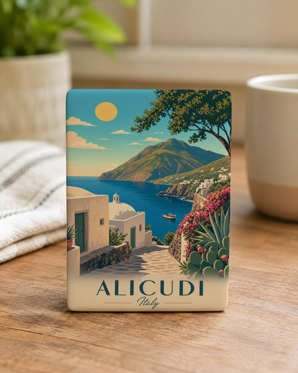 Alicudi Italy Fridge Magnet, Alicudi Island Souvenir, Aeolian Islands Travel Gift, Sicily Italy Keepsake Magnet