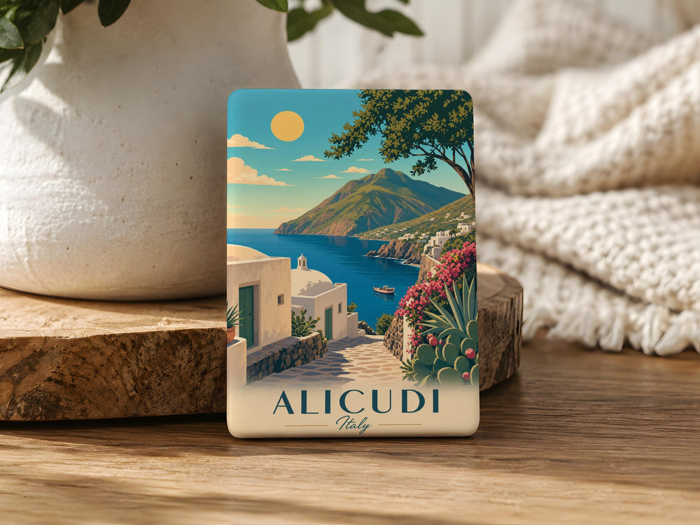 Alicudi Italy Fridge Magnet, Alicudi Island Souvenir, Aeolian Islands Travel Gift, Sicily Italy Keepsake Magnet