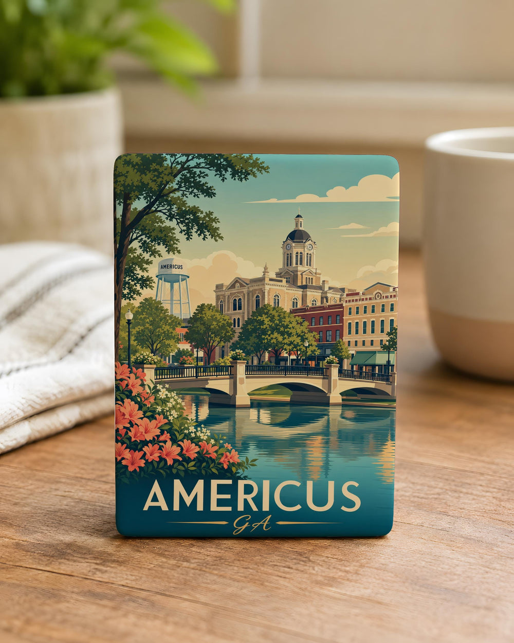 Americus GA Fridge Magnet, Americus Georgia Souvenir Magnet, Hometown Travel Keepsake, City Landmark Gift