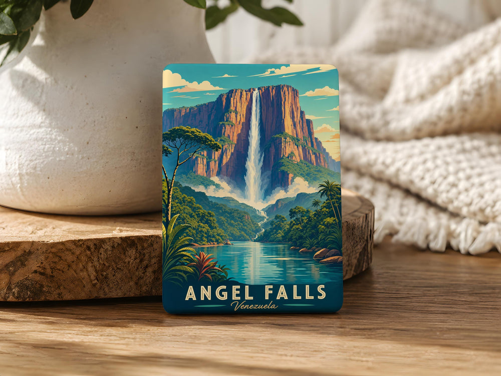 Angel Falls Venezuela Fridge Magnet, Canaima National Park Waterfall Souvenir, South America Travel Keepsake Magnet
