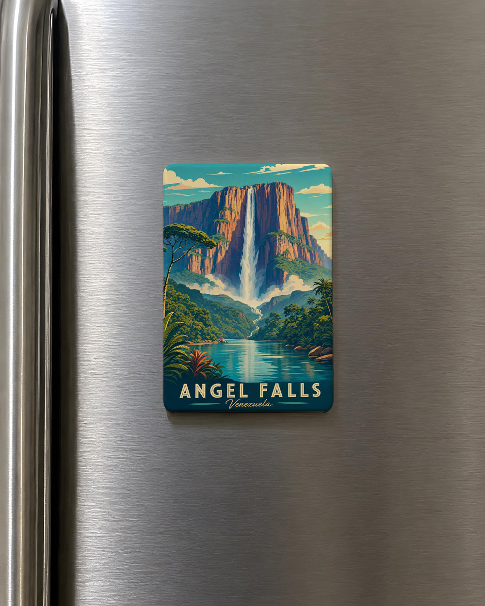 Angel Falls Venezuela Fridge Magnet, Canaima National Park Waterfall Souvenir, South America Travel Keepsake Magnet