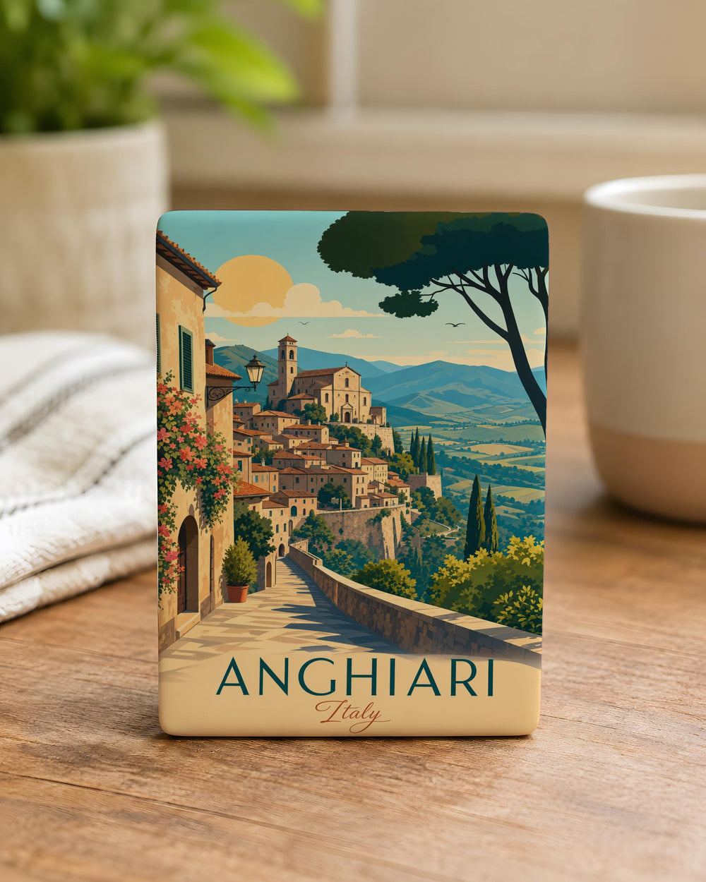 Anghiari Italy Fridge Magnet, Anghiari Tuscany Travel Souvenir Magnet, Italian Hill Town Landmark Keepsake Magnet