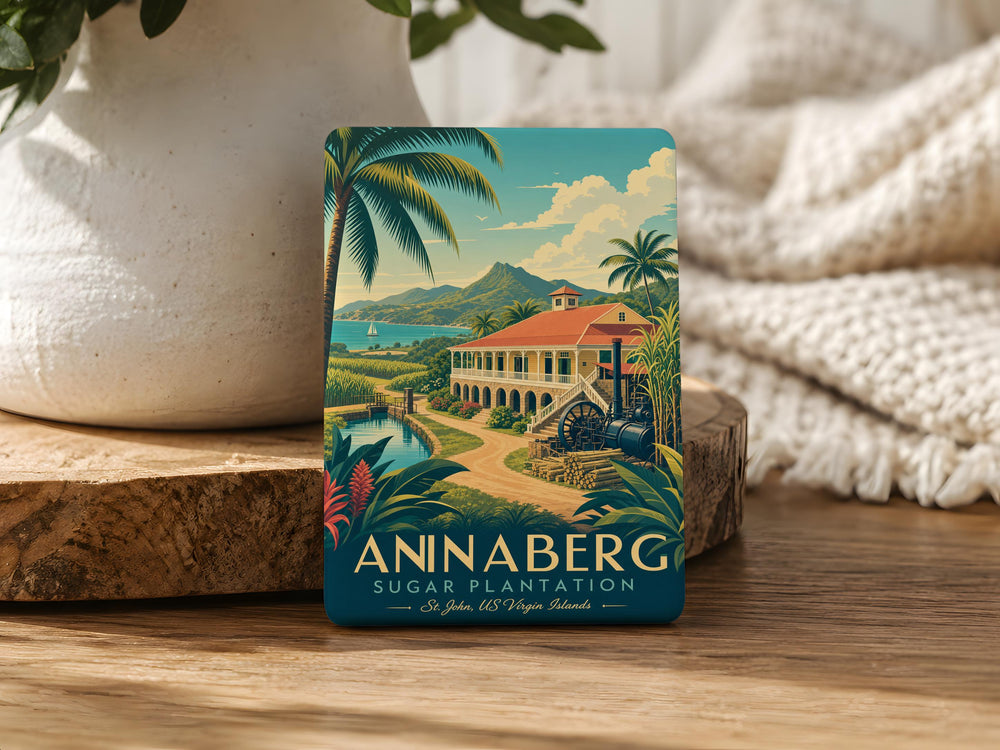 Annaberg Sugar Plantation Fridge Magnet, St. John USVI Historic Ruins Souvenir Magnet, Caribbean Landmark Kitchen Decor