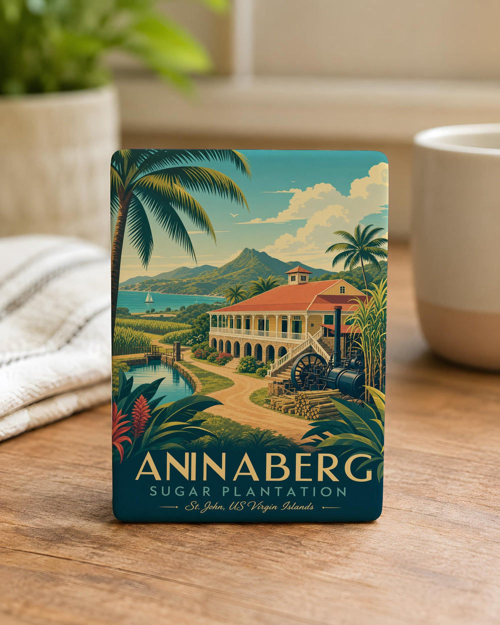 Annaberg Sugar Plantation Fridge Magnet, St. John USVI Historic Ruins Souvenir Magnet, Caribbean Landmark Kitchen Decor