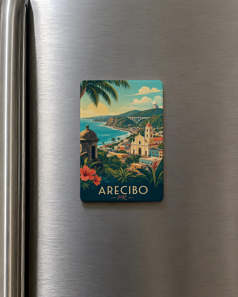 Arecibo Puerto Rico Fridge Magnet, Arecibo PR Souvenir Magnet, Puerto Rico Travel Gift, Arecibo Keepsake Magnet