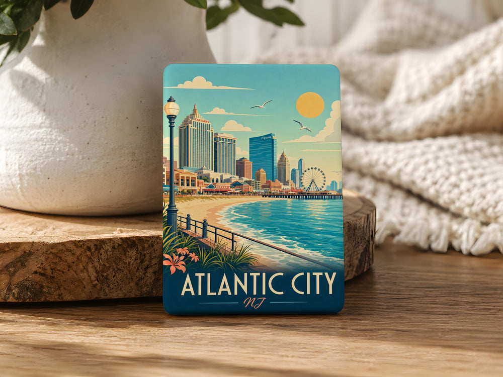 Atlantic City NJ Fridge Magnet, Atlantic City Boardwalk Souvenir, New Jersey Travel Gift, Jersey Shore Vacation Keepsake
