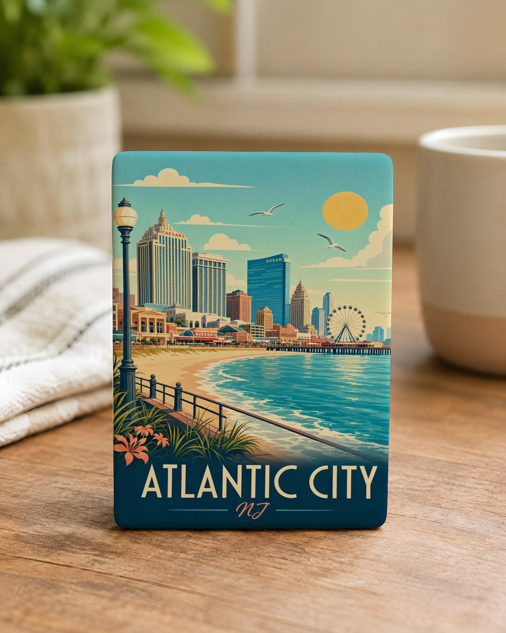 Atlantic City NJ Fridge Magnet, Atlantic City Boardwalk Souvenir, New Jersey Travel Gift, Jersey Shore Vacation Keepsake