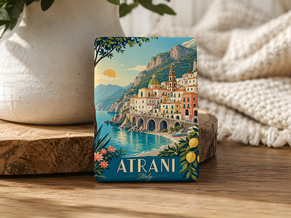 Atrani Italy Fridge Magnet, Amalfi Coast Coastal Village Souvenir, Italian Travel Gift, Atrani Waterfront Landmark Magnet