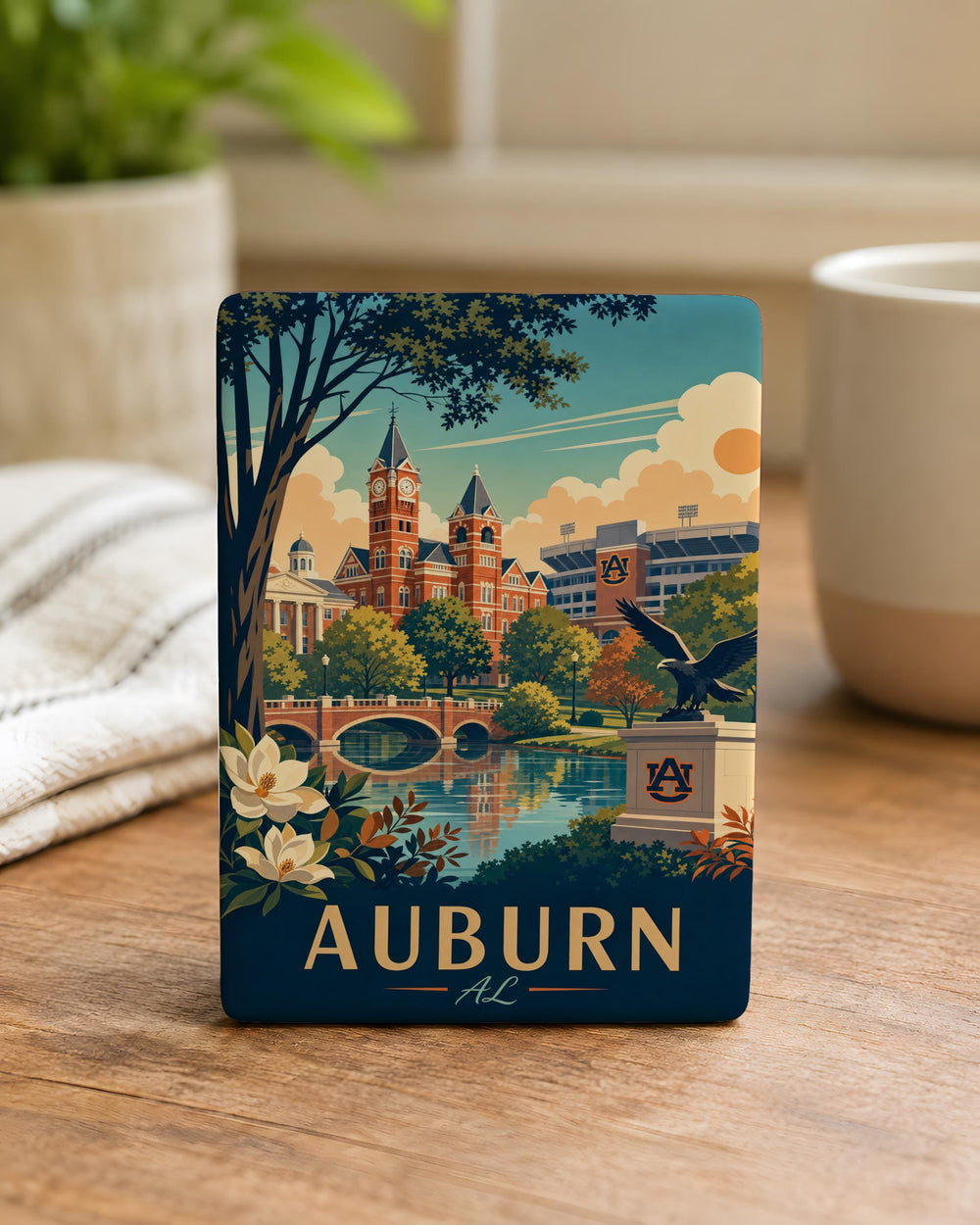 Auburn Alabama Fridge Magnet, Auburn AL Souvenir Magnet, Auburn University Town Gift, Alabama Travel Keepsake Magnet