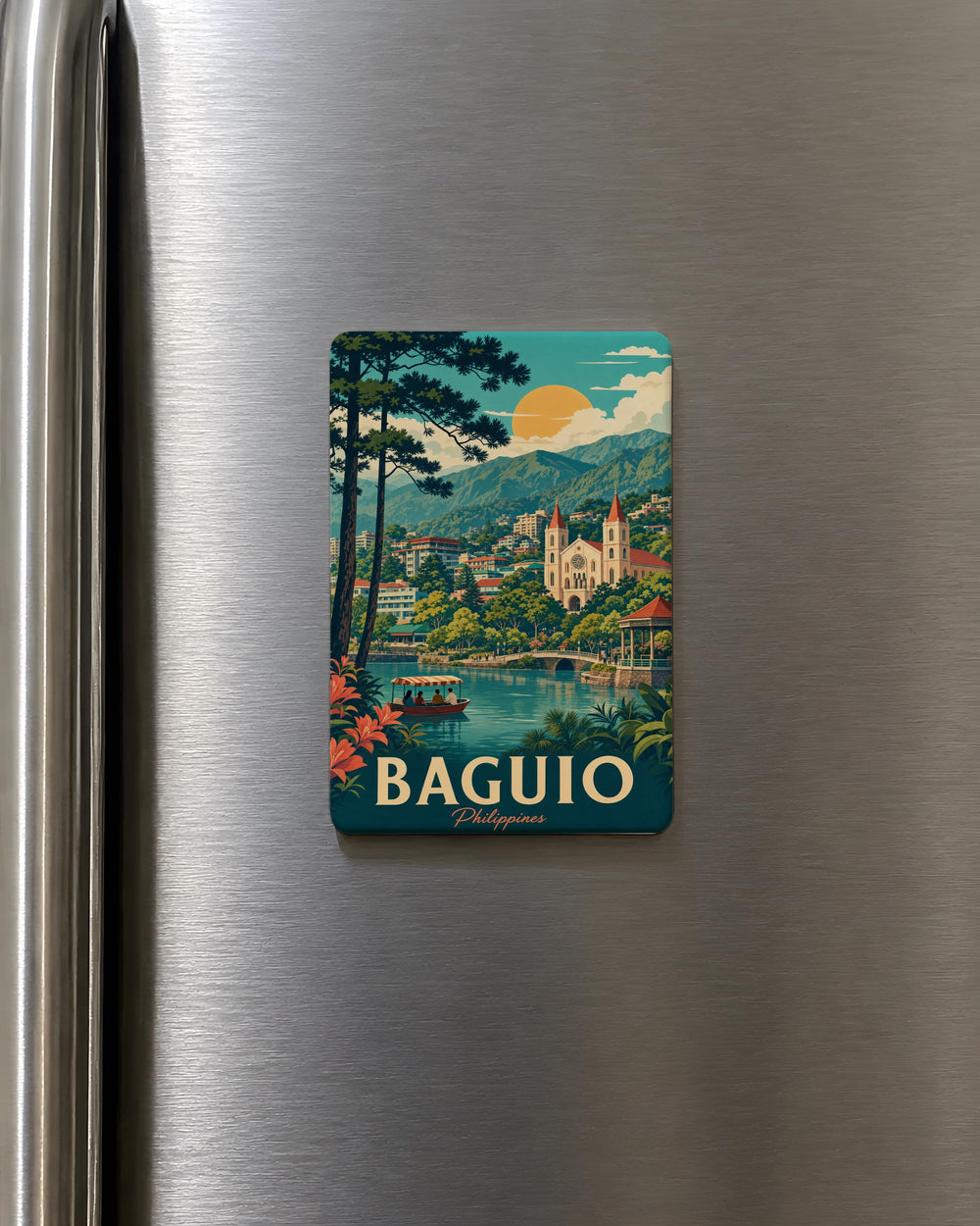 Baguio Philippines Fridge Magnet, Baguio City Souvenir Magnet, Philippines Travel Gift, Cordillera Mountain Destination Keepsake