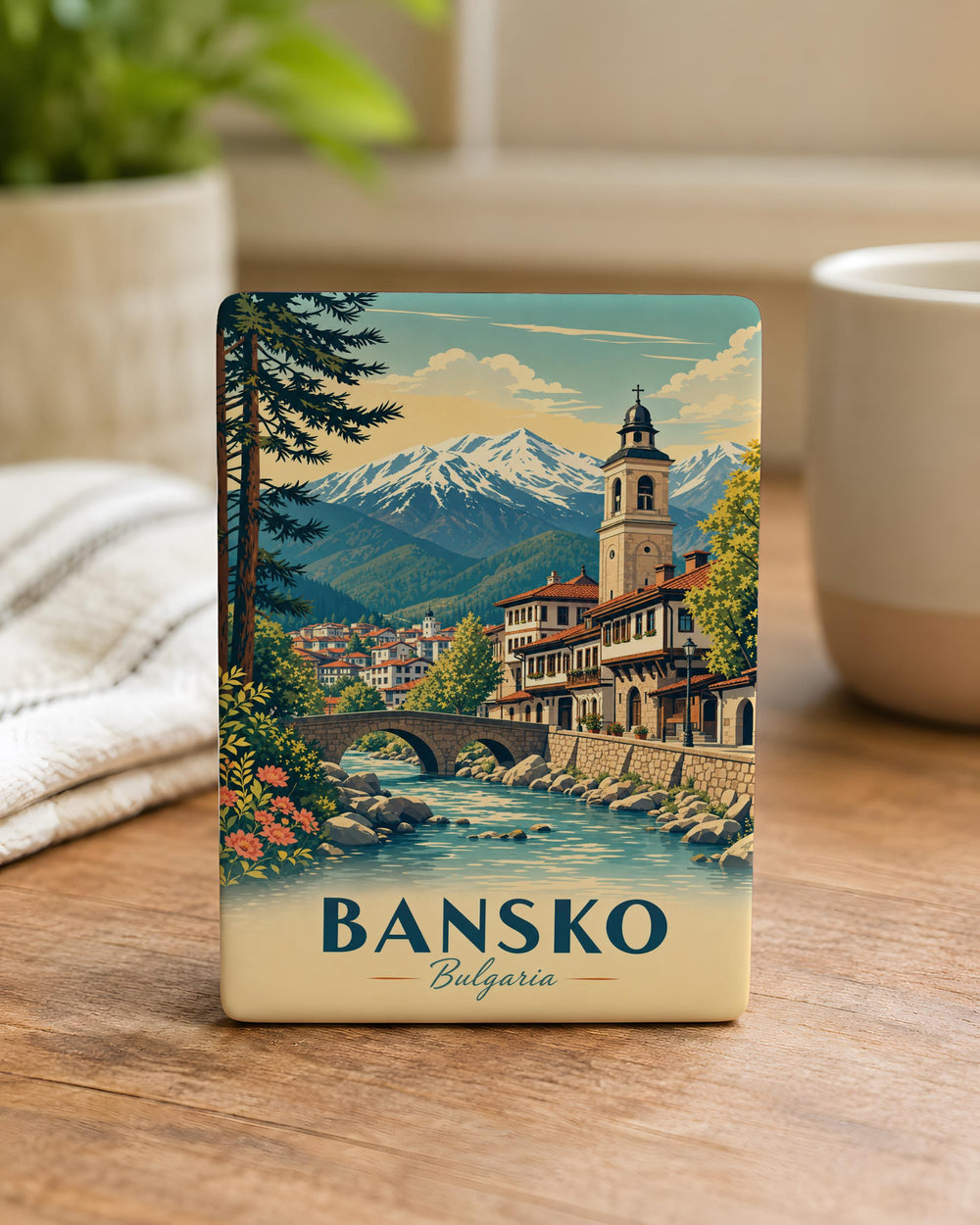 Bansko Bulgaria Fridge Magnet, Bansko Travel Souvenir Magnet, Bulgaria Mountain Town Keepsake, Bansko Ski Resort Gift