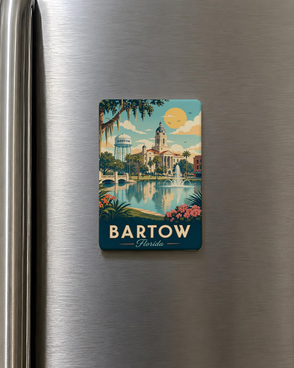 Bartow FL Fridge Magnet, Florida Souvenir Magnet, Bartow Florida Travel Gift, Polk County Landmark Keepsake Magnet