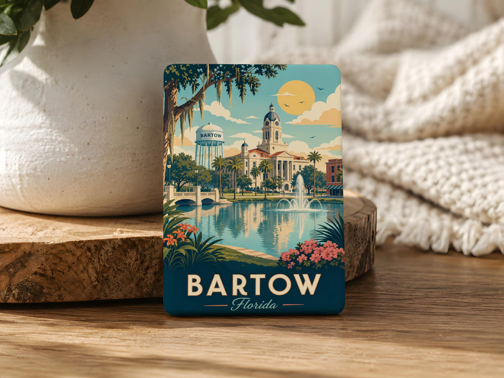 Bartow FL Fridge Magnet, Florida Souvenir Magnet, Bartow Florida Travel Gift, Polk County Landmark Keepsake Magnet