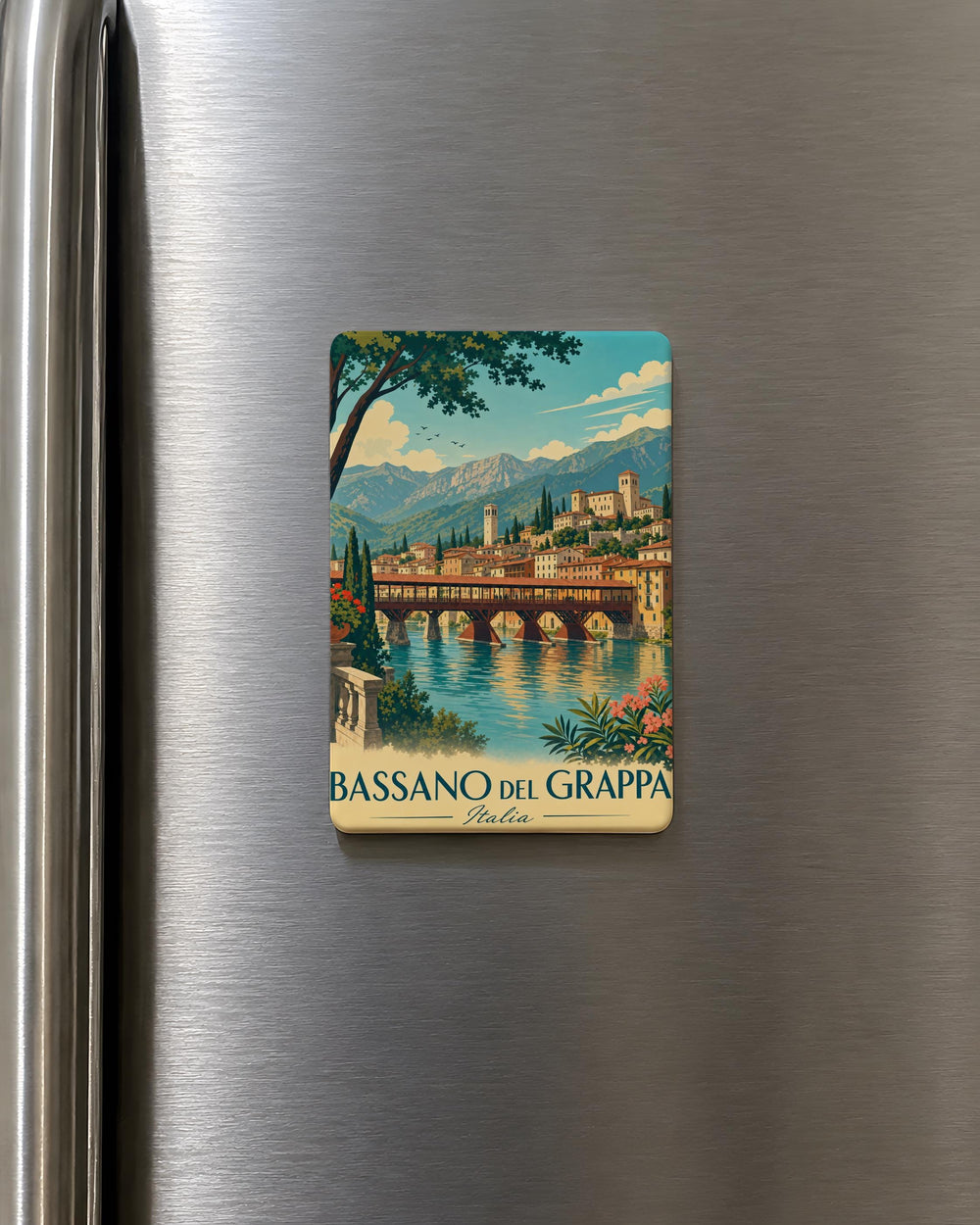 Bassano del Grappa Fridge Magnet, Italy Travel Souvenir, Veneto Landmark Keepsake Magnet, Bassano del Grappa Italy Magnet