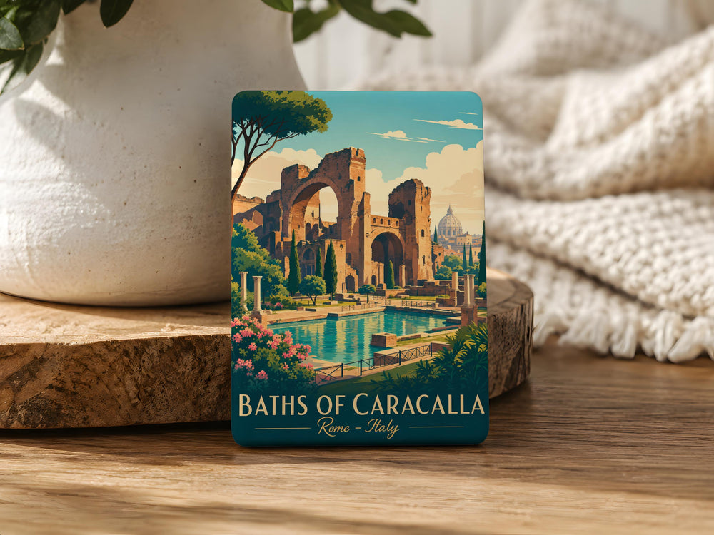 Baths of Caracalla Rome Fridge Magnet, Ancient Roman Baths Landmark Souvenir Magnet, Italy Travel Gift Magnet