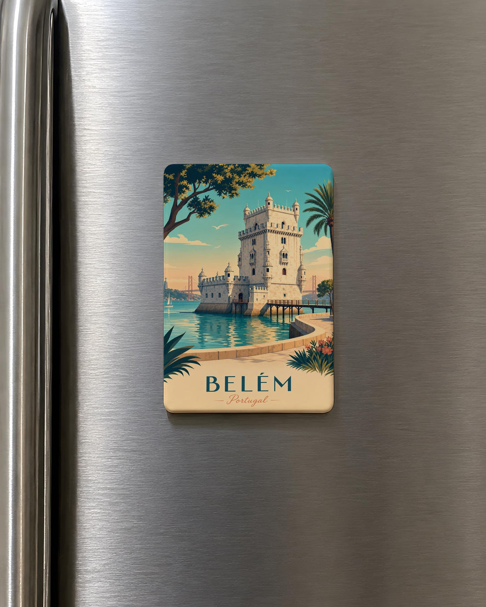 Belém Tower Fridge Magnet, Lisbon Portugal Landmark Souvenir Magnet, Travel Gift, Historic Tower Keepsake Magnet