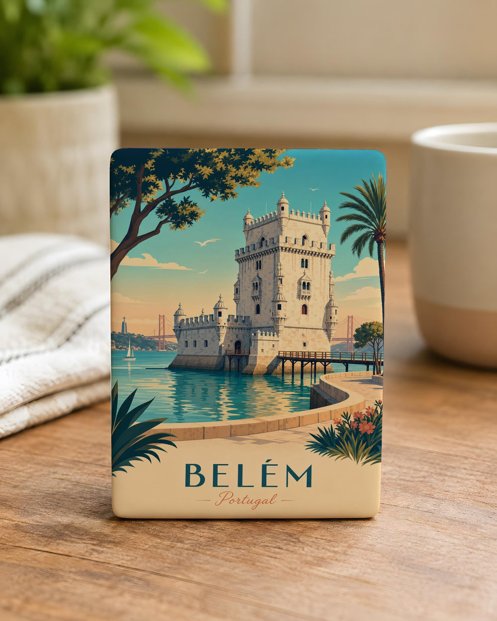 Belém Tower Fridge Magnet, Lisbon Portugal Landmark Souvenir Magnet, Travel Gift, Historic Tower Keepsake Magnet