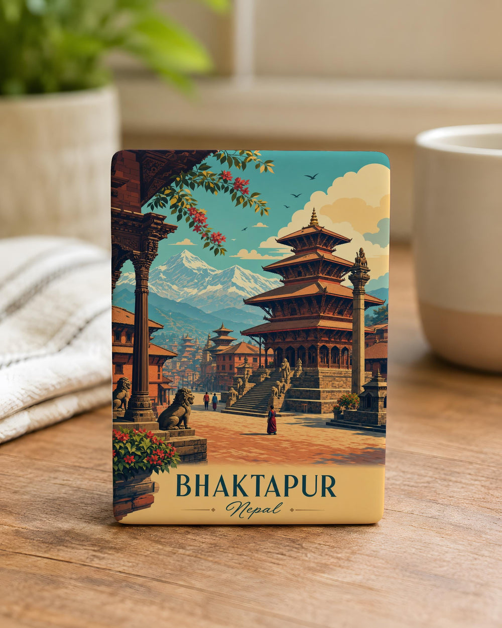 Bhaktapur Nepal Fridge Magnet, Bhaktapur Durbar Square Souvenir Magnet, Nepal Travel Gift, Himalayan Heritage Landmark Magnet