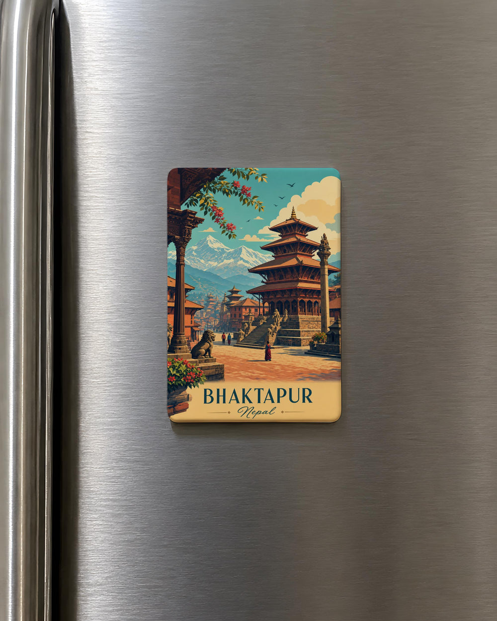 Bhaktapur Nepal Fridge Magnet, Bhaktapur Durbar Square Souvenir Magnet, Nepal Travel Gift, Himalayan Heritage Landmark Magnet