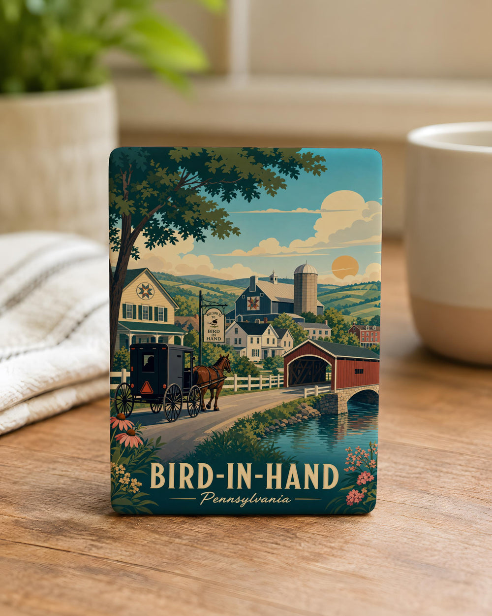 Bird-in-Hand PA Fridge Magnet, Pennsylvania Dutch Country Souvenir, Bird-in-Hand Pennsylvania Travel Keepsake Magnet