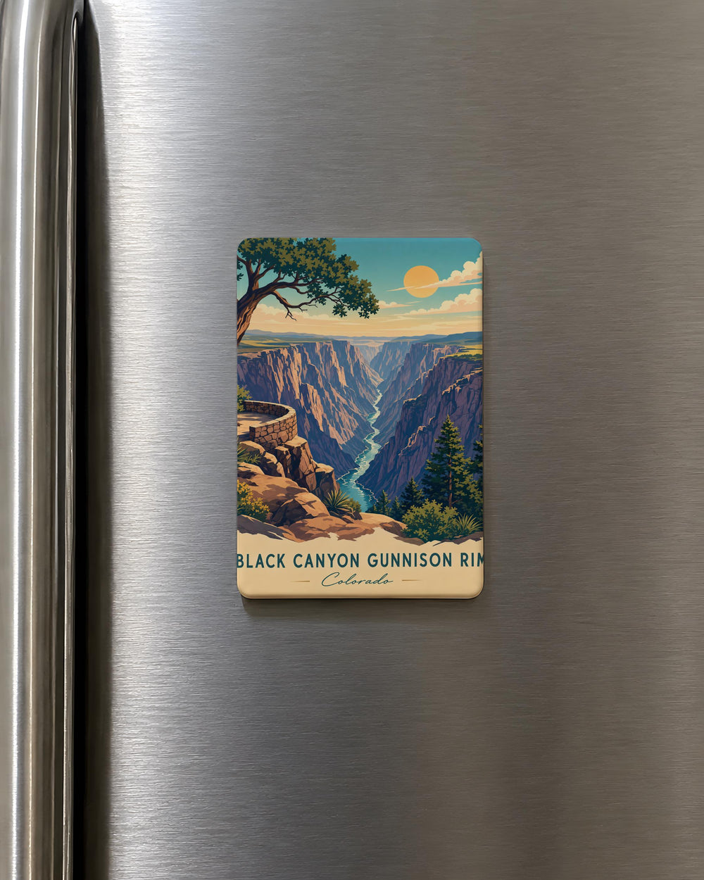Black Canyon of the Gunnison Rim Fridge Magnet, National Park Souvenir, Colorado Canyon Scenic Overlook Gift