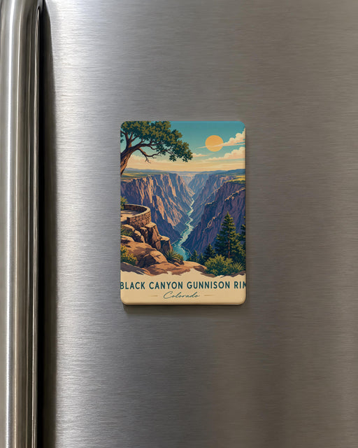 Black Canyon of the Gunnison Rim Fridge Magnet, National Park Souvenir, Colorado Canyon Scenic Overlook Gift