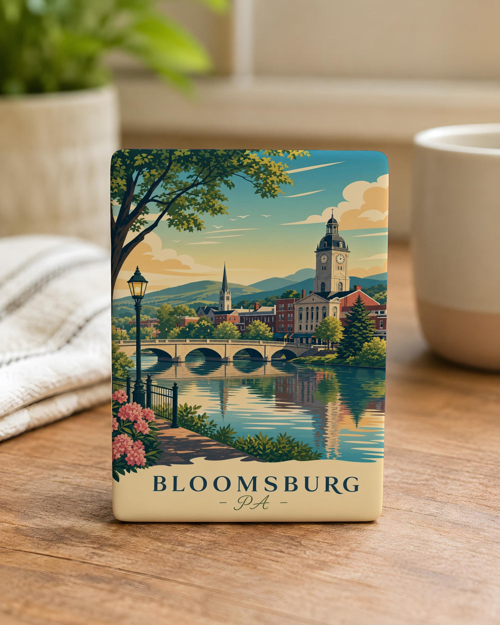 Bloomsburg PA Fridge Magnet, Bloomsburg Pennsylvania Souvenir Magnet, Town Landmark Travel Keepsake Gift