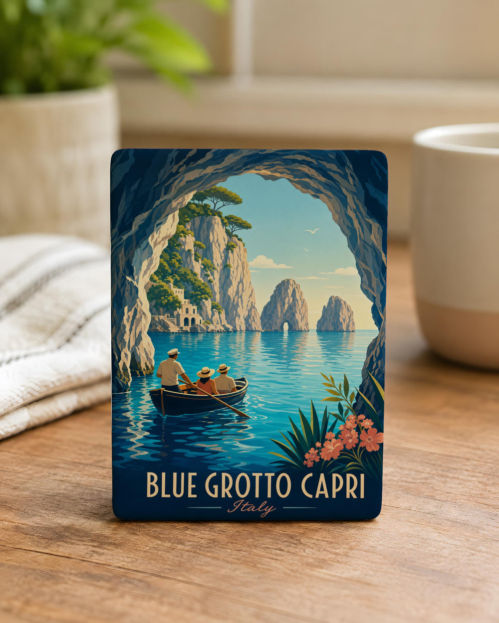 Blue Grotto Capri Fridge Magnet, Italy Sea Cave Souvenir Magnet, Capri Island Travel Keepsake Magnet