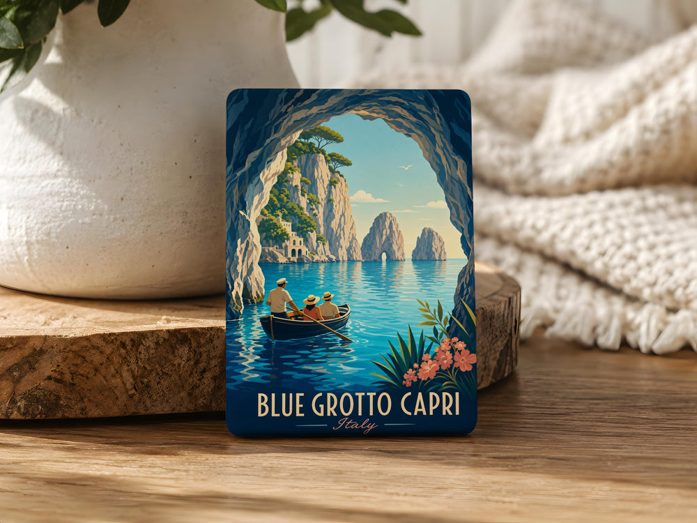 Blue Grotto Capri Fridge Magnet, Italy Sea Cave Souvenir Magnet, Capri Island Travel Keepsake Magnet