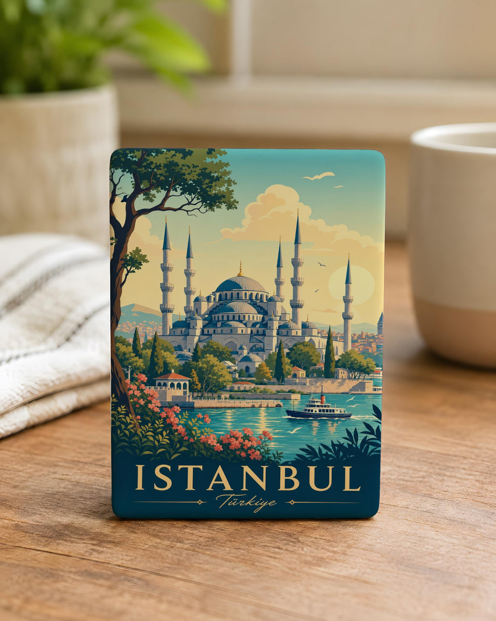 Blue Mosque Istanbul Fridge Magnet, Sultan Ahmed Mosque Travel Souvenir, Turkey Landmark Refrigerator Magnet Gift