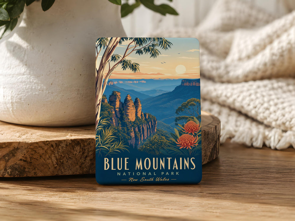 Blue Mountains National Park Fridge Magnet, Australia Scenic Souvenir Magnet, Travel Landmark Kitchen Decor Gift