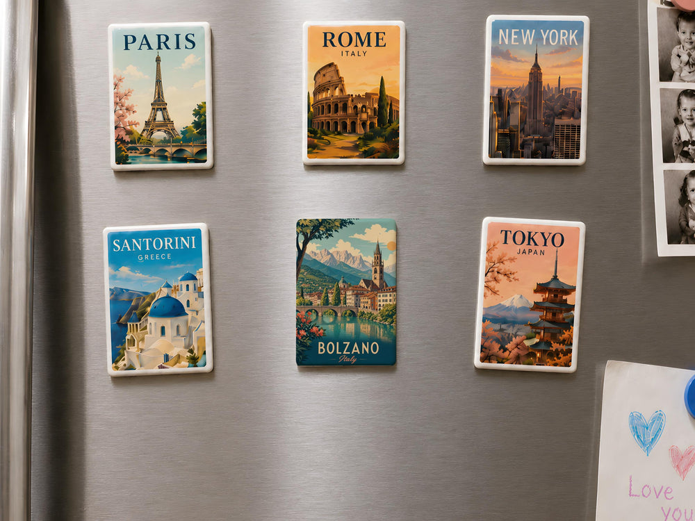 Bolzano Italy Fridge Magnet, Bolzano Souvenir Magnet, South Tyrol Travel Keepsake, Italian Alps Landmark Magnet