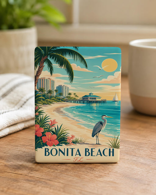 Bonita Beach FL Fridge Magnet, Florida Beach Souvenir Magnet, Bonita Springs Coastal Vacation Keepsake Magnet