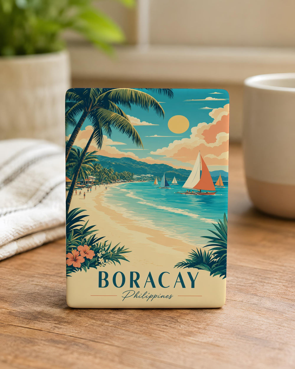 Boracay Philippines Fridge Magnet, Boracay Island Souvenir Magnet, Tropical Beach Travel Keepsake, Philippines Vacation Gift