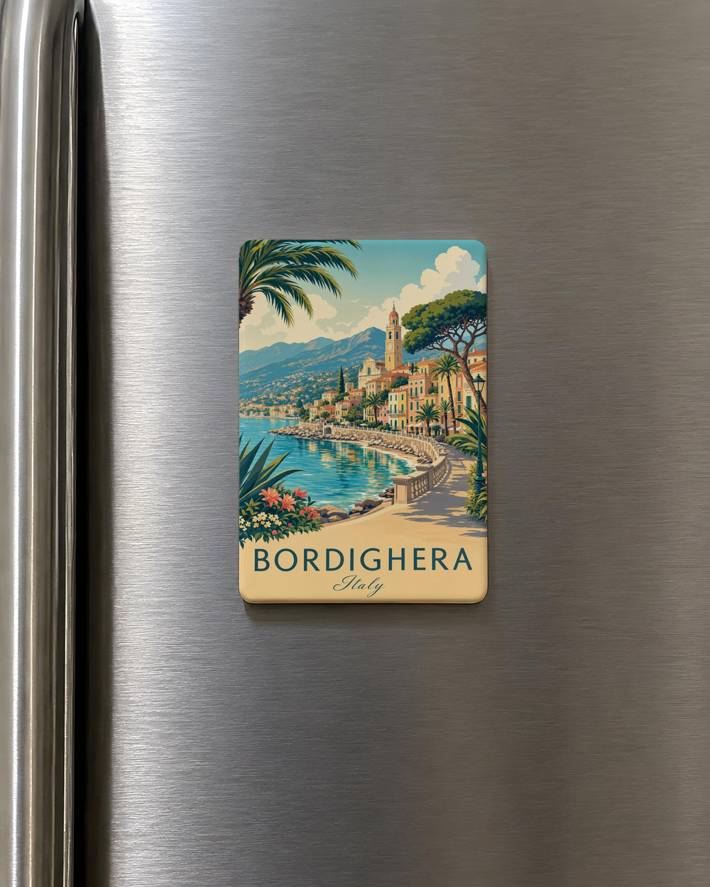 Bordighera Italy Fridge Magnet, Bordighera Souvenir Magnet, Italian Riviera Travel Gift, Liguria Vacation Keepsake, Italy Landmark Magnet
