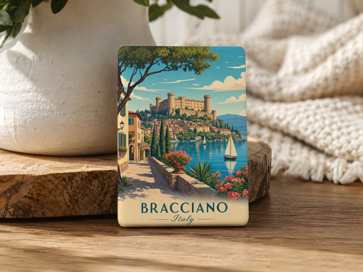 Bracciano Italy Fridge Magnet, Lake Bracciano Travel Souvenir, Bracciano Castle Landmark Keepsake Magnet