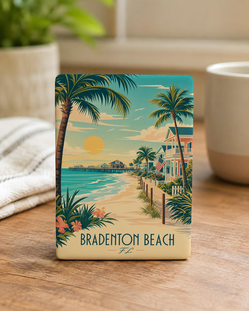 Bradenton Beach FL Fridge Magnet, Florida Gulf Coast Souvenir Magnet, Beach Town Travel Keepsake Magnet