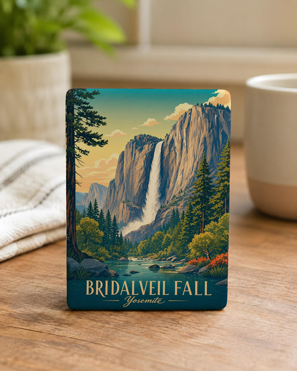 Bridalveil Fall Yosemite National Park Fridge Magnet, Bridalveil Falls Waterfall Souvenir Magnet, California Travel Keepsake Magnet