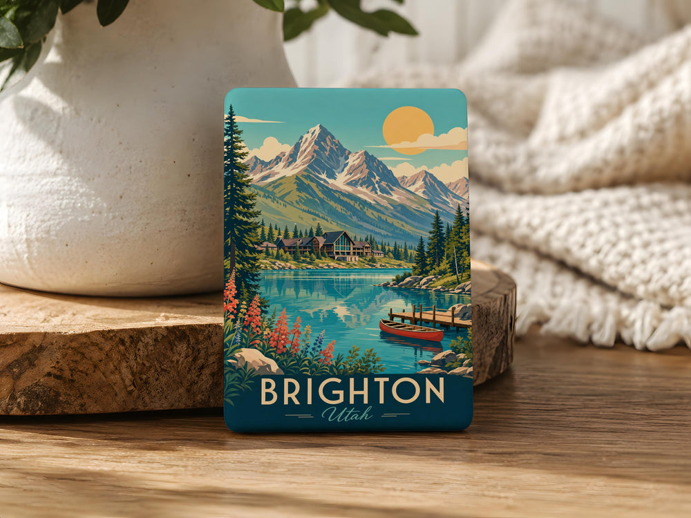 Brighton Utah Fridge Magnet, Brighton UT Souvenir Magnet, Ski Town Mountain Resort Travel Keepsake Magnet