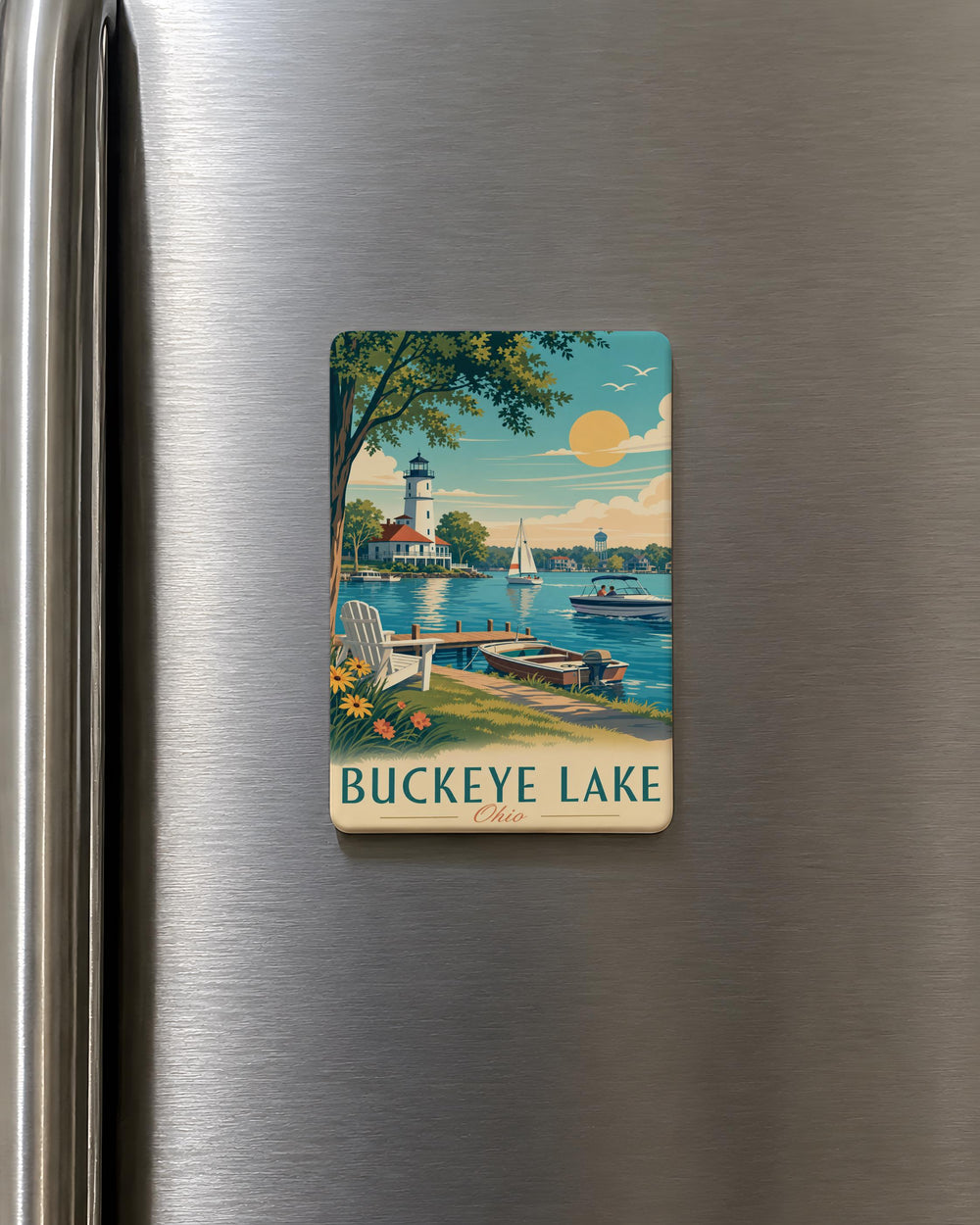 Buckeye Lake Fridge Magnet, Ohio Lake Souvenir, Buckeye Lake State Park Keepsake, Lake House Kitchen Decor Magnet