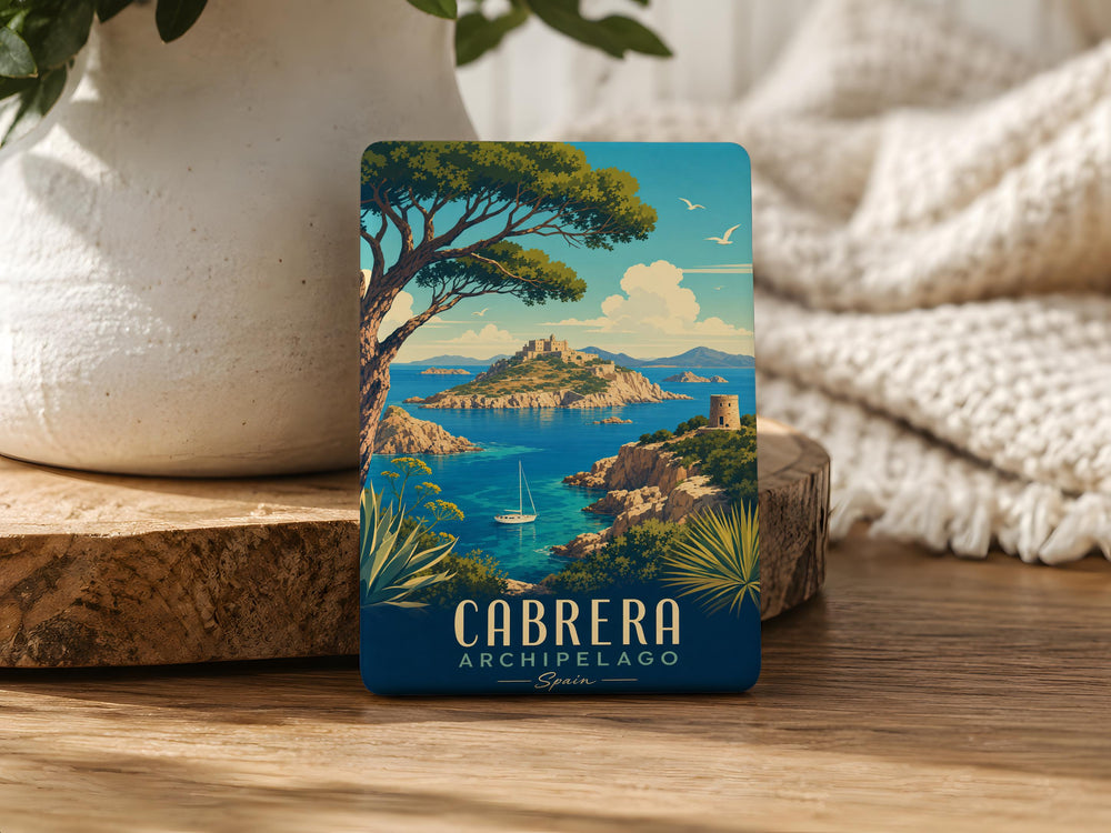 Cabrera Archipelago Fridge Magnet, Cabrera National Park Spain Souvenir, Balearic Islands Travel Keepsake Magnet