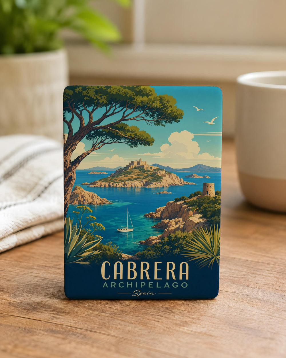 Cabrera Archipelago Fridge Magnet, Cabrera National Park Spain Souvenir, Balearic Islands Travel Keepsake Magnet