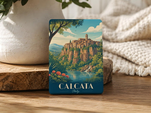 Calcata Italy Fridge Magnet, Calcata Village Souvenir Magnet, Italian Hilltown Travel Keepsake, Lazio Italy Gift Magnet