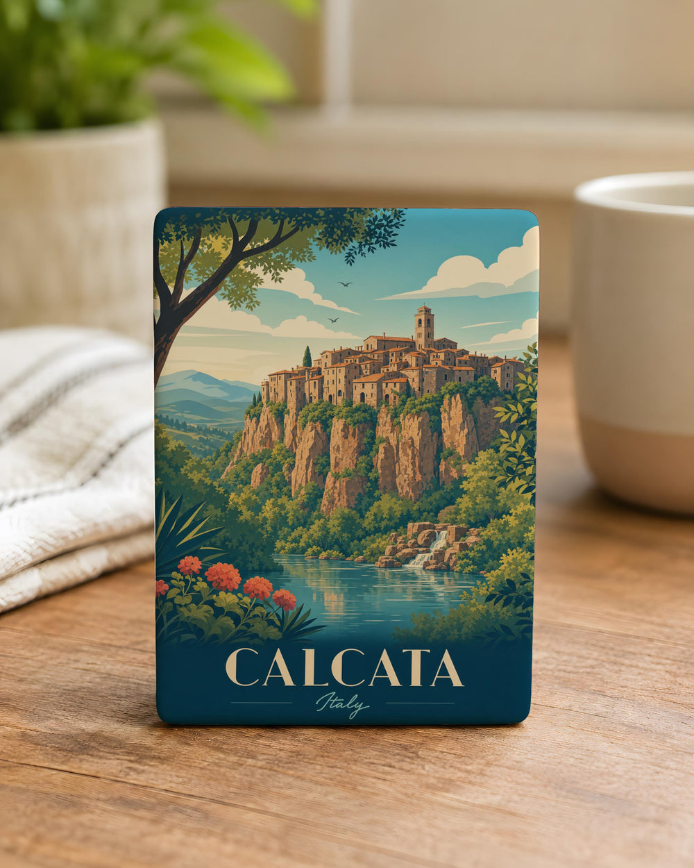 Calcata Italy Fridge Magnet, Calcata Village Souvenir Magnet, Italian Hilltown Travel Keepsake, Lazio Italy Gift Magnet