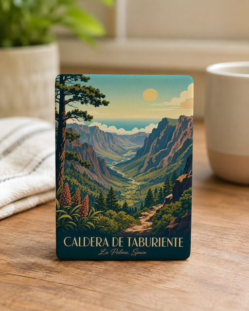 Caldera de Taburiente Fridge Magnet, La Palma Canary Islands Souvenir, Volcanic Crater National Park Travel Gift