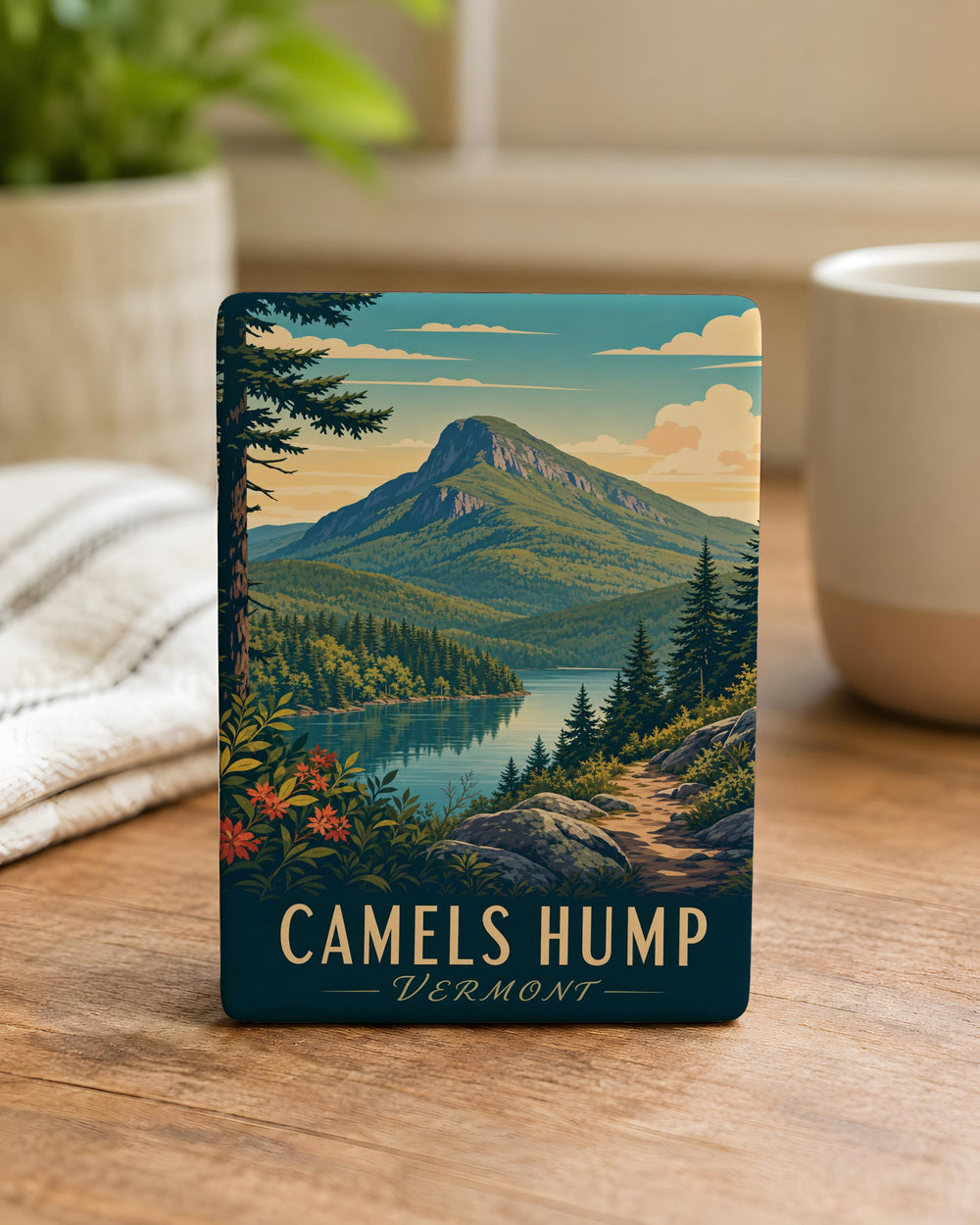 Camels Hump Fridge Magnet, Vermont Mountain Peak Souvenir Magnet, Outdoor Hiking Nature Travel Gift