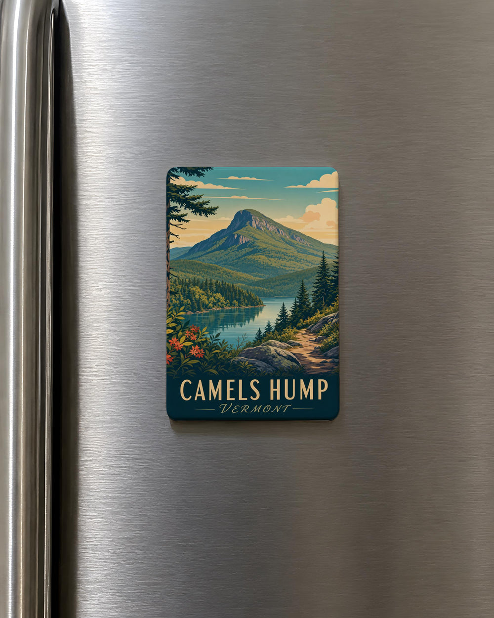 Camels Hump Fridge Magnet, Vermont Mountain Peak Souvenir Magnet, Outdoor Hiking Nature Travel Gift