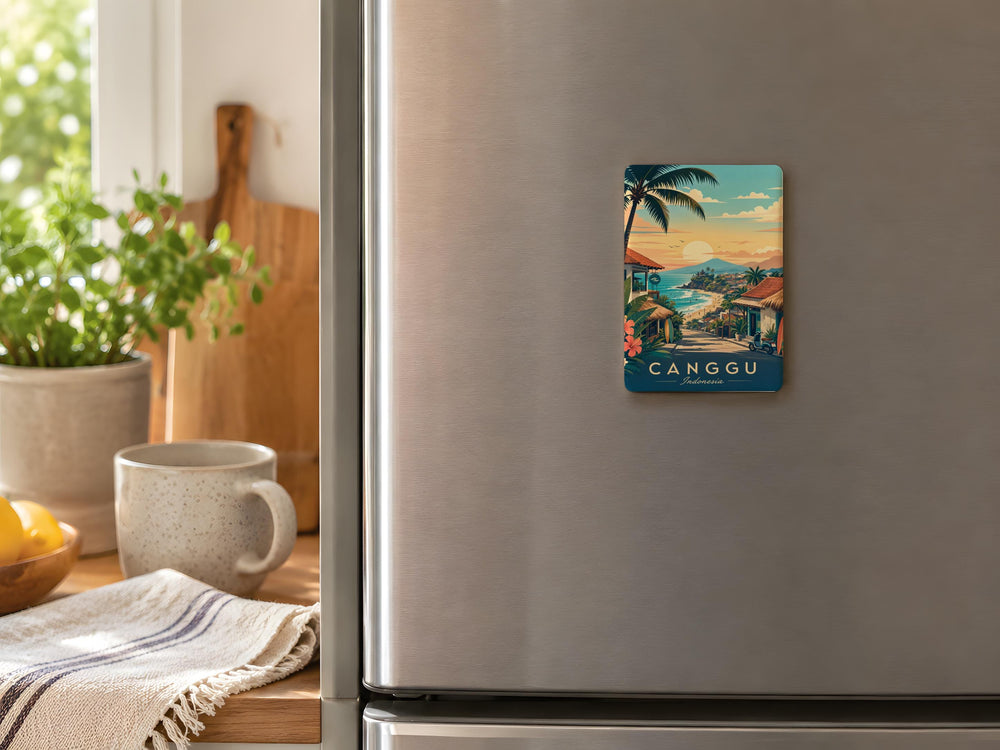 Canggu Indonesia Fridge Magnet, Bali Travel Souvenir Magnet, Canggu Beach Vacation Keepsake, Indonesia Destination Magnet