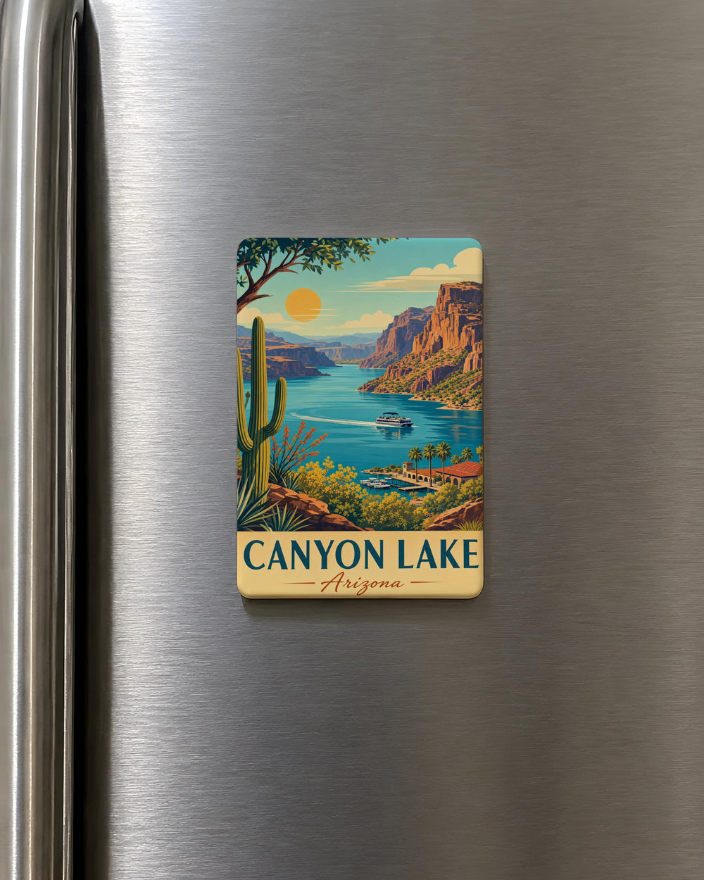 Canyon Lake Arizona Fridge Magnet, Desert Lake Landscape Souvenir, Southwest Travel Keepsake, Arizona Gift Magnet