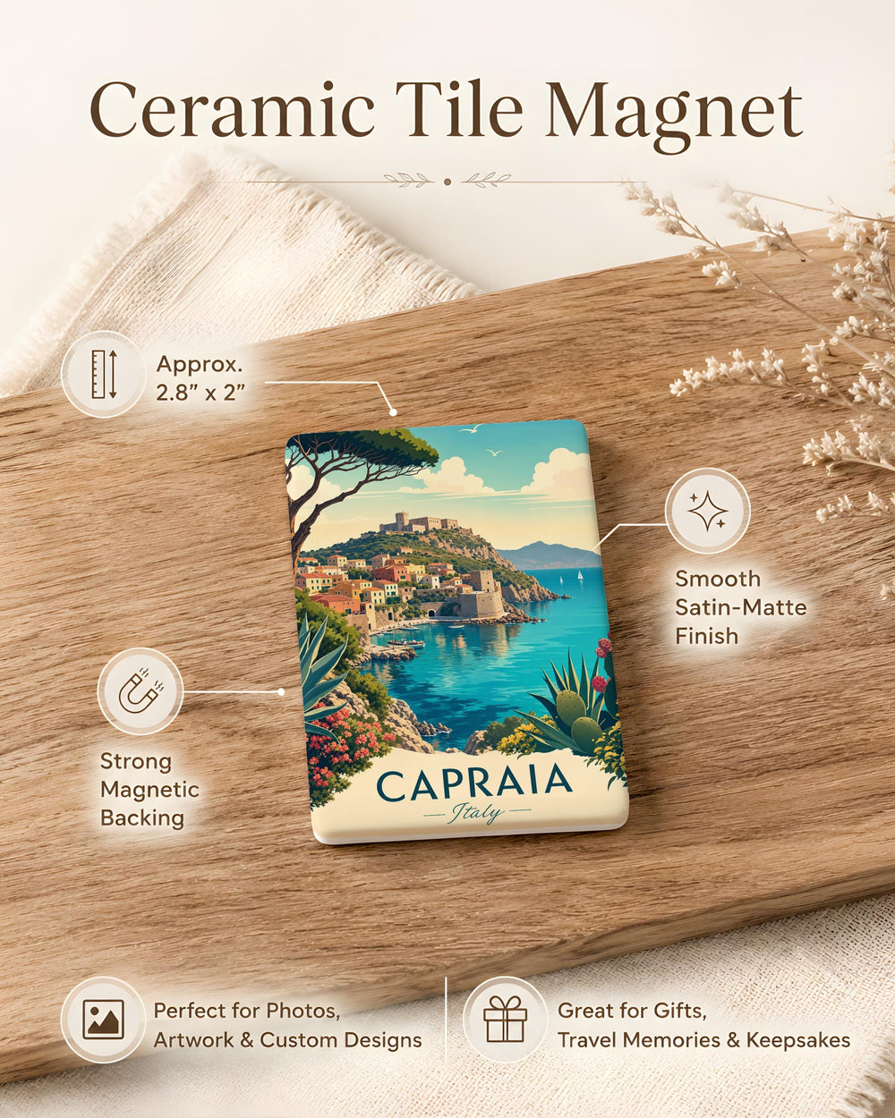 Capraia Italy Fridge Magnet, Capraia Island Souvenir Magnet, Tuscany Travel Keepsake, Italian Island Gift